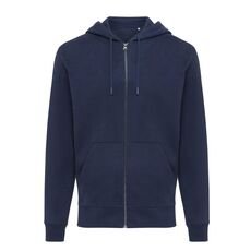 Iqoniq Abisko recycled cotton zip through hoodie, navy