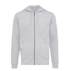 Iqoniq Abisko recycled cotton zip through hoodie, heather grey
