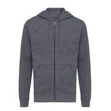 Iqoniq Abisko recycled cotton zip through hoodie, heather anthracite