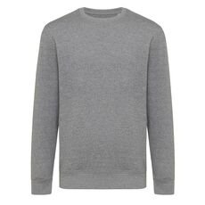 Iqoniq Etosha lightweight recycled cotton crew neck, light heather anthracite