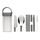 Pocketsize reusable cutlery set on-the-go, silver