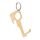 Brass hygienic zero contact keychain, brown