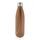 Vacuum insulated ss bottle with wood print, brown
