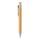 Bamboo pen with wheatstraw clip, blue