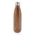 Vacuum insulated ss bottle with wood print, brown