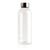 Leakproof water bottle with metallic lid, transparent