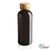 GRS RPET bottle with FSC bamboo lid, black