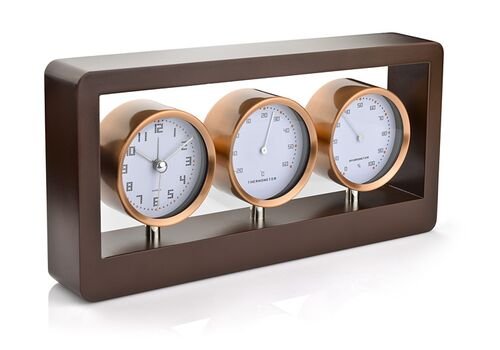 Laikrodis su žadintuvu, termometru ir higrometru