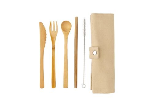 Daugkartinio naudojimo bambukinis stalo įrankių rinkinys