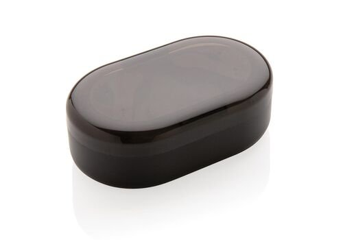 Light up logo TWS earbuds in charging case, black