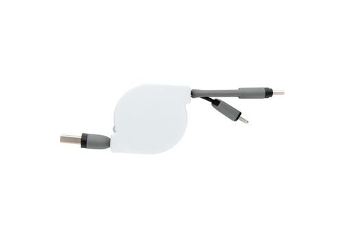3-in-1 retractable cable, black