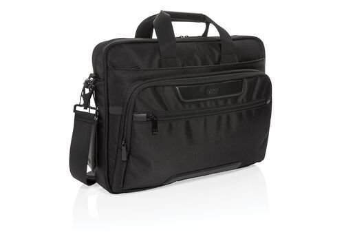 Swiss Peak RPET Voyager RFID 15.6&quot; laptop bag, black