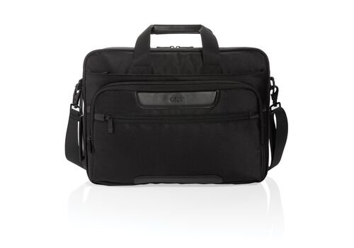 Swiss Peak RPET Voyager RFID 15.6&quot; laptop bag, black
