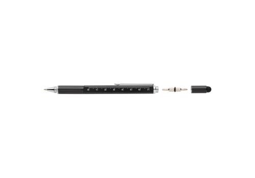 5-in-1 aluminium toolpen, black