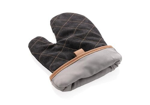 Deluxe canvas oven mitt, black