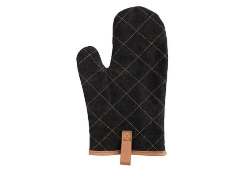 Deluxe canvas oven mitt, black