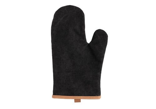 Deluxe canvas oven mitt, black