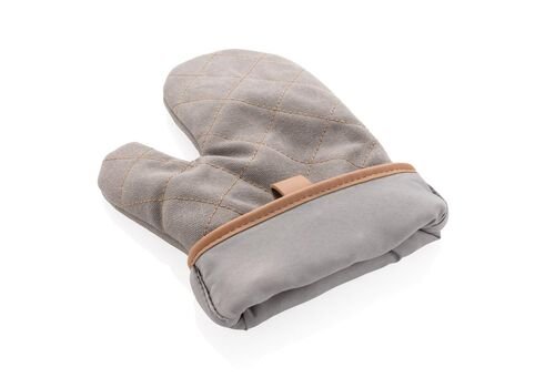 Deluxe canvas oven mitt, grey