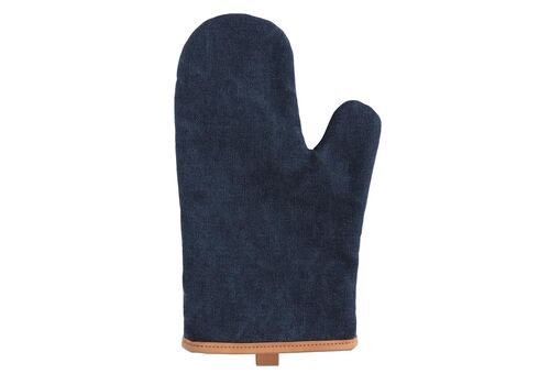 Deluxe canvas oven mitt, blue