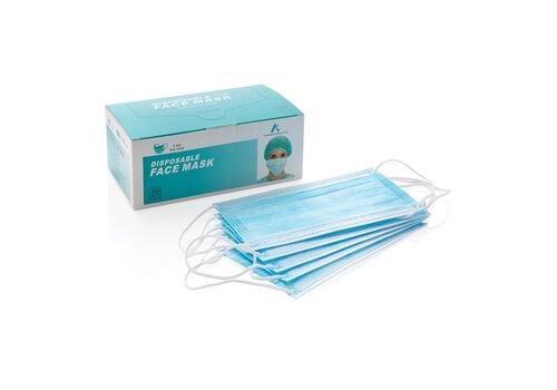 50 PCS. 3-ply disposable surgical face mask EN14683:2019