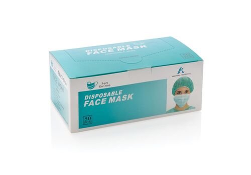 50 PCS. 3-ply disposable surgical face mask EN14683:2019