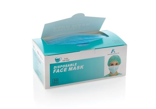 50 PCS. 3-ply disposable surgical face mask EN14683:2019