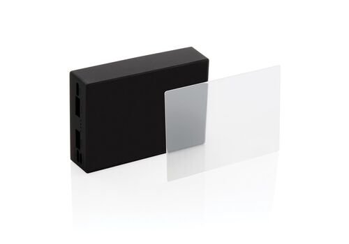 Tempered glass 5000 mAh wireless powerbank, black