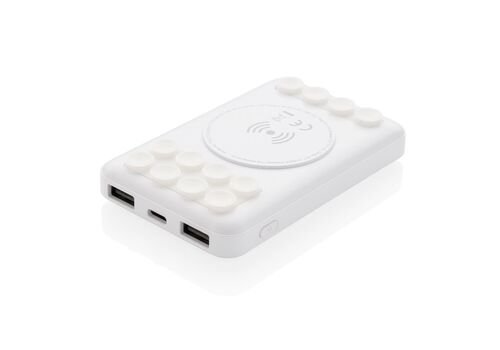 5.000 mAh wireless charging pocket powerbank, white