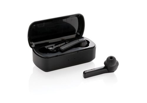 Free Flow TWS earbuds in charging case, black