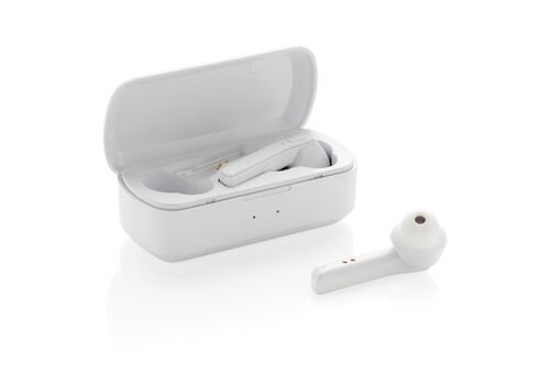 Free Flow TWS earbuds in charging case, white