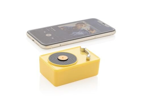 Mini Vintage 3W wireless speaker, yellow