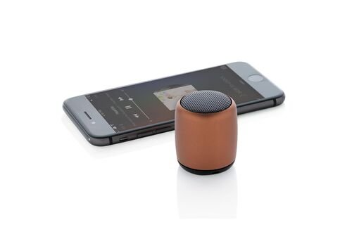 Mini aluminum wireless speaker, brown