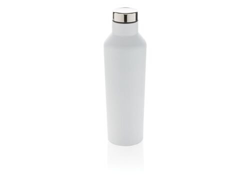 Modern vacuum stainless steel water bottle, white