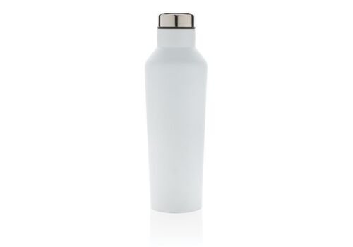 Modern vacuum stainless steel water bottle, white