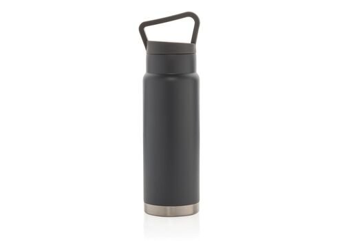 Leakproof vacuum on-the-go bottle with handle, grey