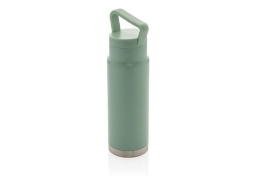 Leakproof vacuum on-the-go bottle with handle, green