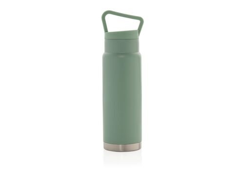 Leakproof vacuum on-the-go bottle with handle, green