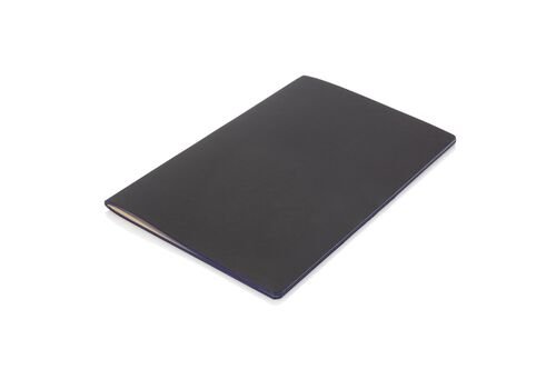 Softcover PU notebook with colored edge, blue