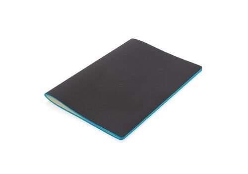 Softcover PU notebook with colored edge, blue