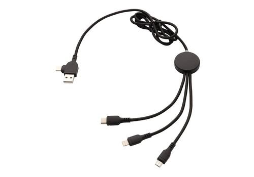 Light up logo 6-in-1 cable, black