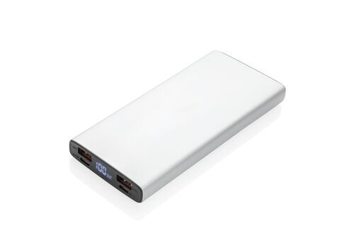 Aluminum 18W 10.000 mAh PD Powerbank, silver
