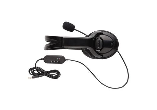 Over ear wired work headset, black