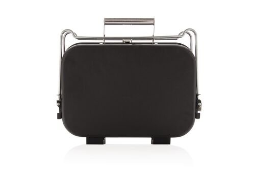 Portable deluxe barbecue in suitcase, black