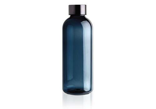 Leakproof water bottle with metallic lid, blue