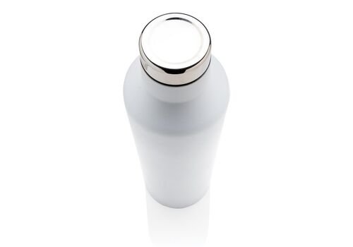 Modern vacuum stainless steel water bottle, white