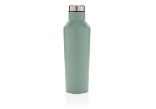Modern vacuum stainless steel water bottle, green