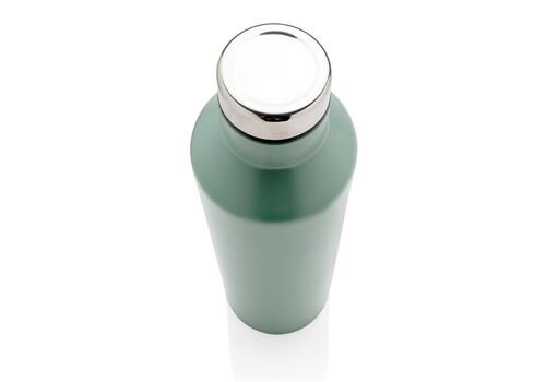 Modern vacuum stainless steel water bottle, green