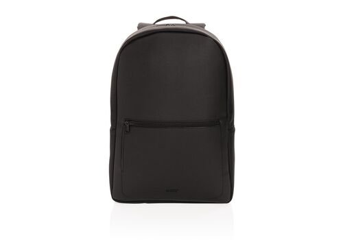 Swiss Peak deluxe vegan leather laptop backpack PVC free, bl