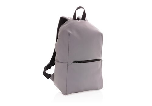 Smooth PU 15.6"laptop backpack, grey