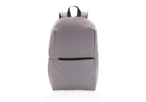 Smooth PU 15.6"laptop backpack, grey